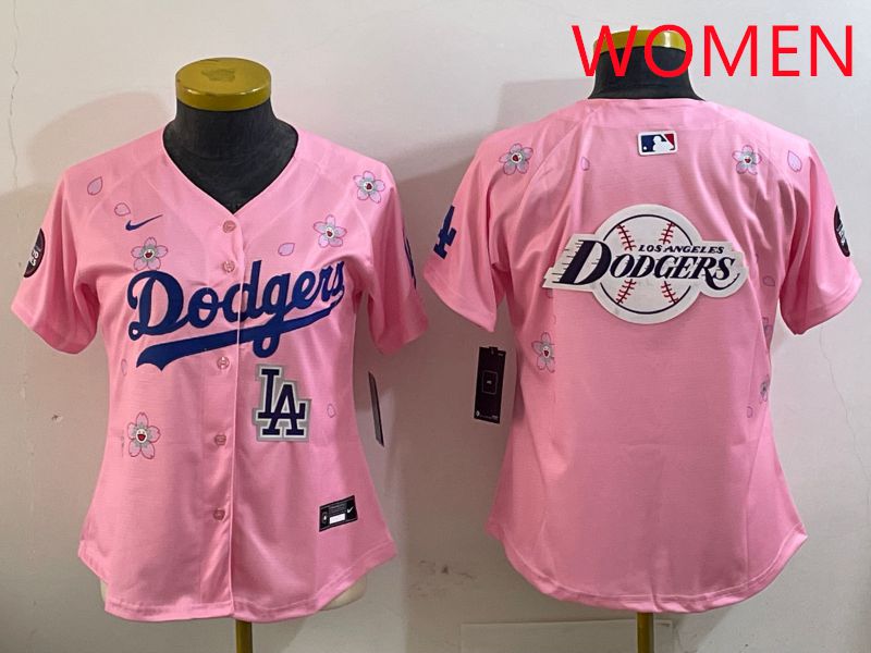 Women Los Angeles Dodgers Blank Pink Sakura Edition 2025 Nike MLB Jersey style 29